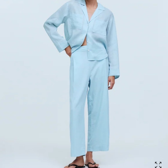 Madewell Pants - Madewell Pull-On Straight Crop Pant Blue Heron‎ 10